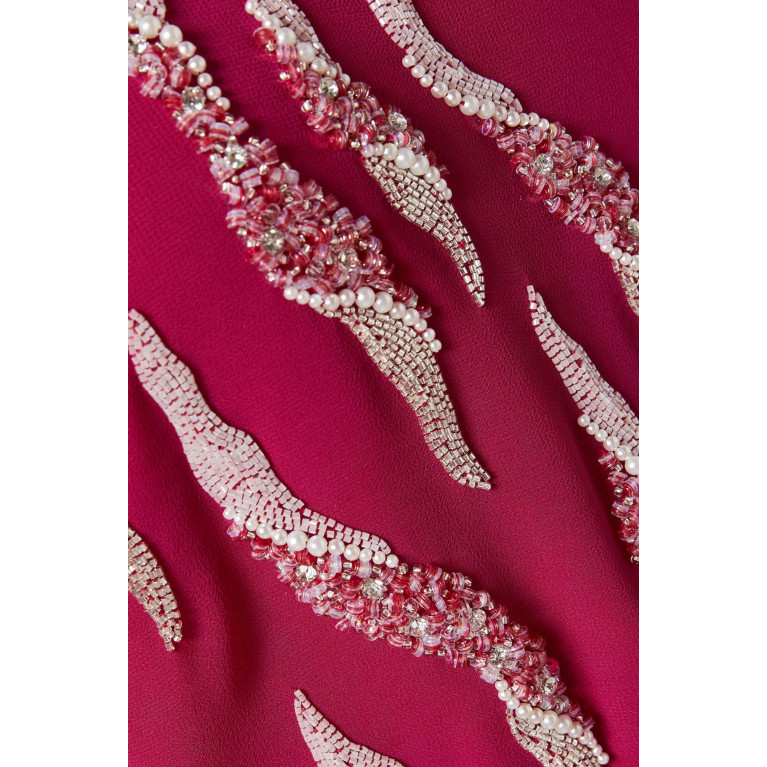Eleganza Exclusive - Hand Embroidered Sequin Jalabiya in Chiffon Pink