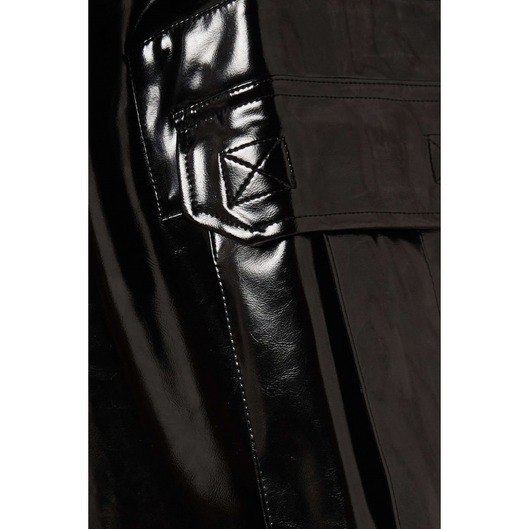 Norma Kamali - Oversized Boyfriend Cargo Sweatpants in Vegan Patent Leather