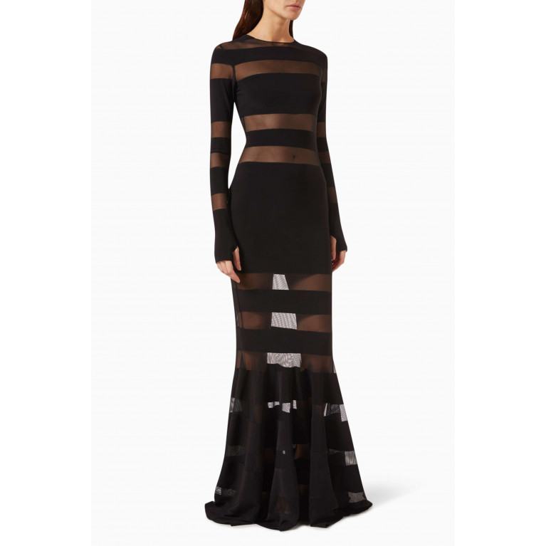 Norma Kamali - Spliced Fishtail Gown in Mesh