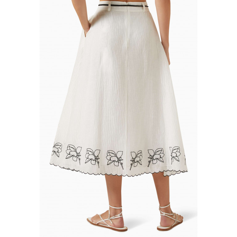 Joslin - Grace Midi Skirt in Silk Linen