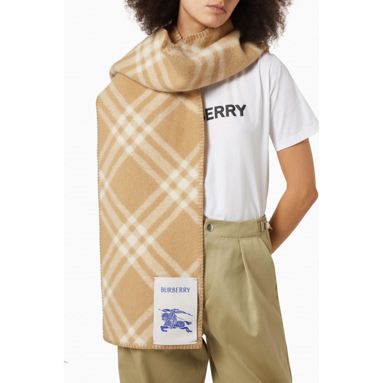 Burberry - Tri-bar Check Scarf in Wool