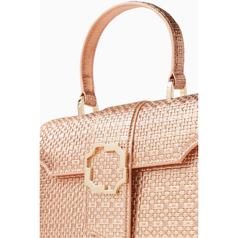 Malone Souliers - Small Audrey Top-handle Bag in Embossed Wicker