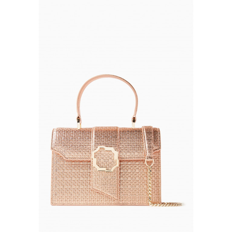 Malone Souliers - Small Audrey Top-handle Bag in Embossed Wicker