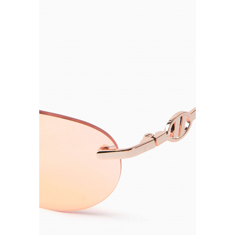 Le Specs - Slinky Oval Sunglasses in Metal