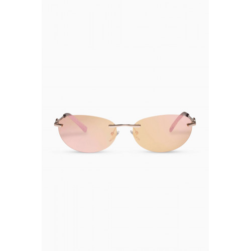Le Specs - Slinky Oval Sunglasses in Metal