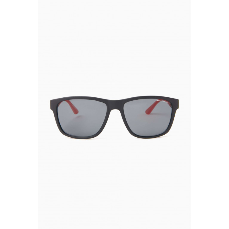 Armani Exchange - Square Frame Sunglasses in Acetate Black