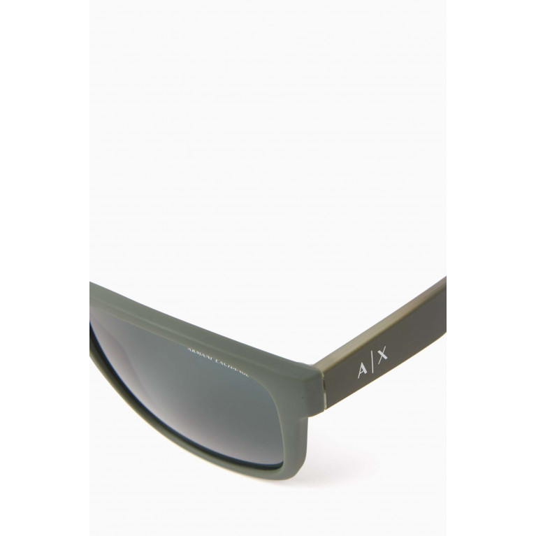 Armani Exchange - Square Frame Sunglasses in Acetate Green