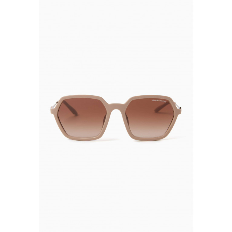 Armani Exchange - Geometric Sunglasses in Acetate Brown