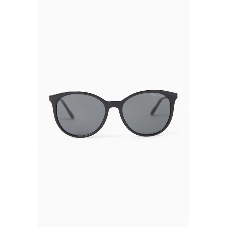 Armani Exchange - Round Sunglasses in Acetate Black