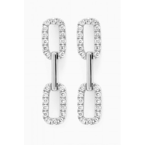 Fergus James - Half Diamond Link Earrings in 18kt White Gold