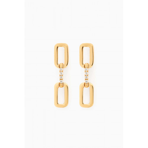 Fergus James - Diamond Link Drop Earrings in 18kt Yellow Gold