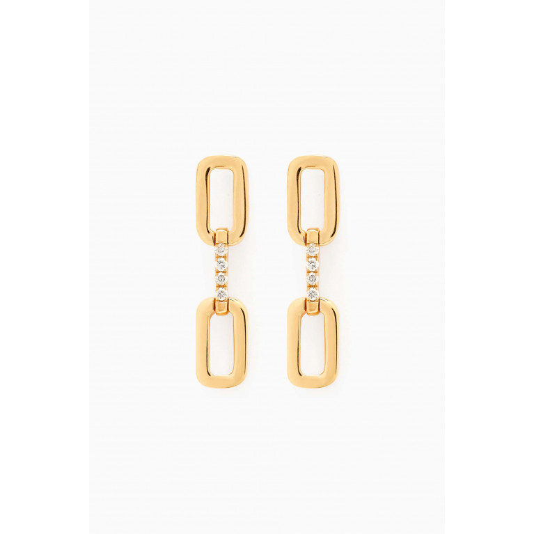 Fergus James - Diamond Link Drop Earrings in 18kt Yellow Gold