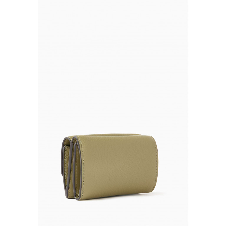 Coach - Mini Tri-fold Wallet in Pebbled Leather Green