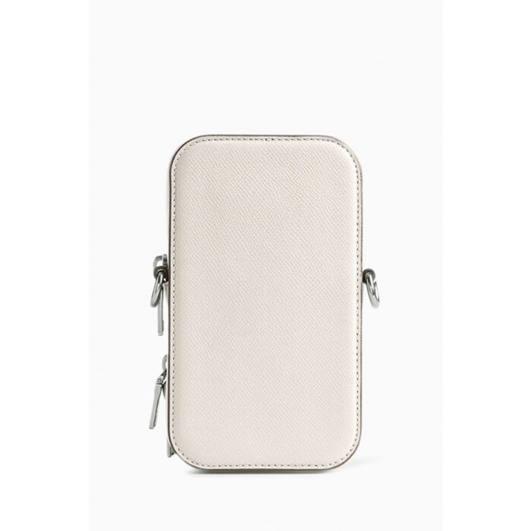 Coach - Phone Crossbody Bag in Grained Leather White