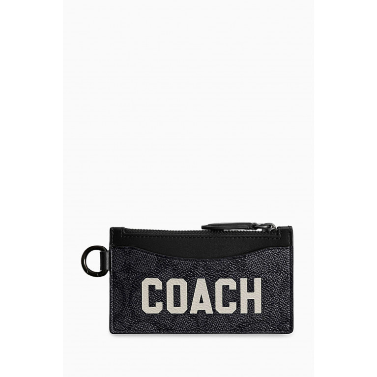 Coach - Zip Card Case in Canvas & Leather