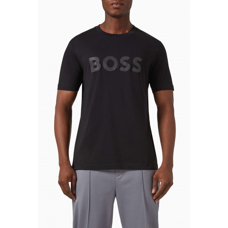 Boss - Reflective Logo T-shirt in Cotto-jersey