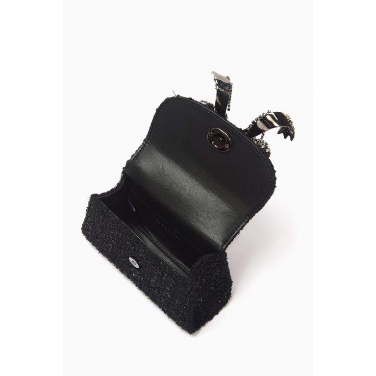 Self-Portrait - Micro Bow Bag in Textured Bouclé