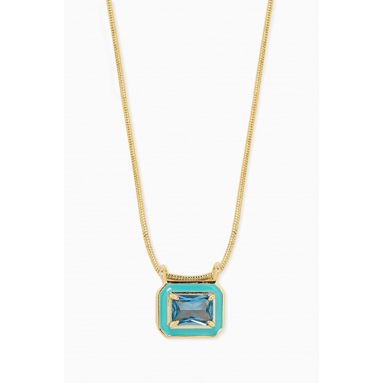 Luv Aj - Bezel Pendant Necklace in Gold-plated Brass