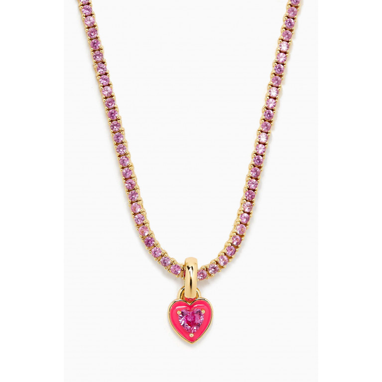 Luv Aj - Mini Ballier Heart Charm Necklace in Gold-plated Brass