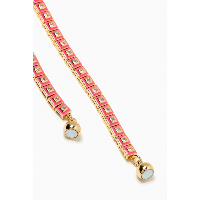 Luv Aj - Pyramid Stud Tennis Necklace in Gold-plated Brass