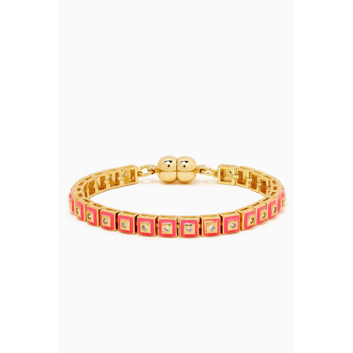 Luv Aj - Pyramid Stud Tennis Bracelet in Gold-plated Brass