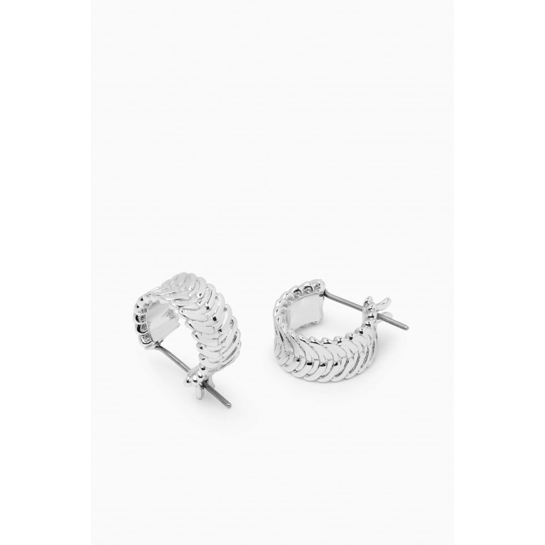 Luv Aj - The Domenico Chunky Chain Hoops in Rhodium-plated Brass