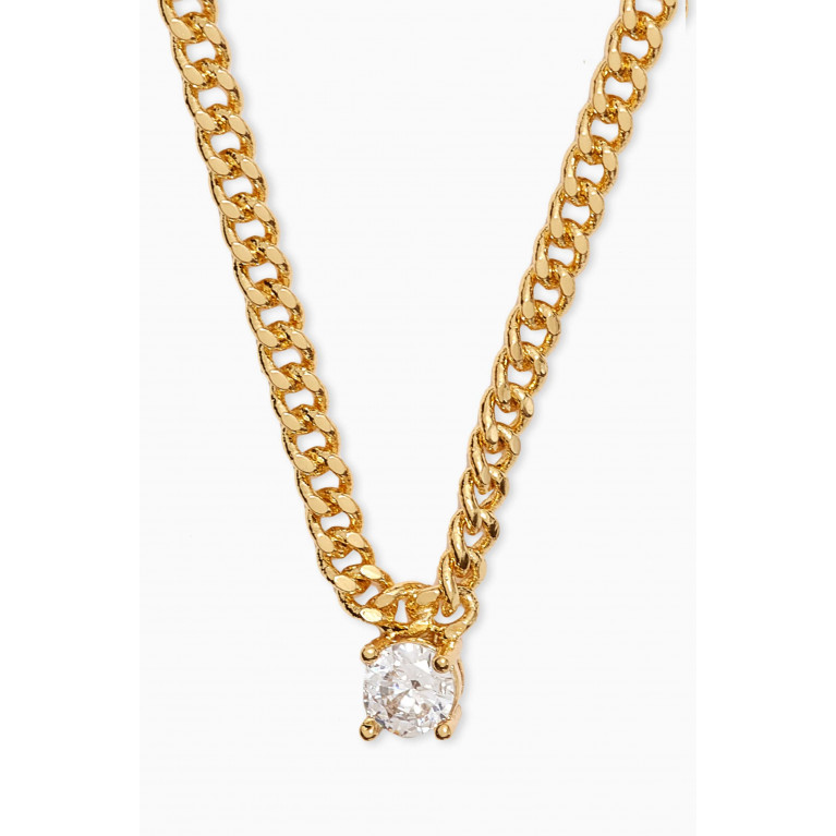 Luv Aj - Bardot Stud Charm Necklace in Gold-plated Brass