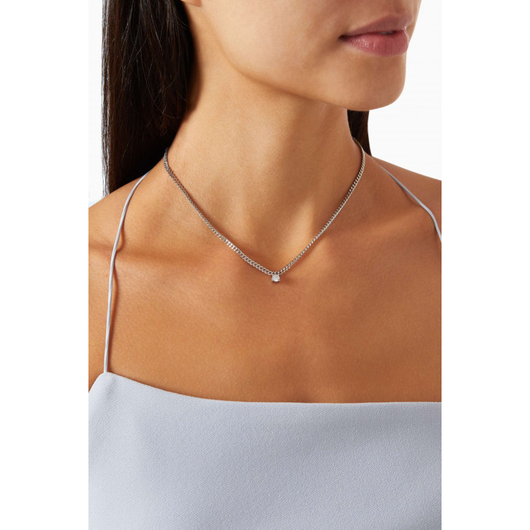Luv Aj - Bardot Stud Charm Necklace in Silver-plated Brass