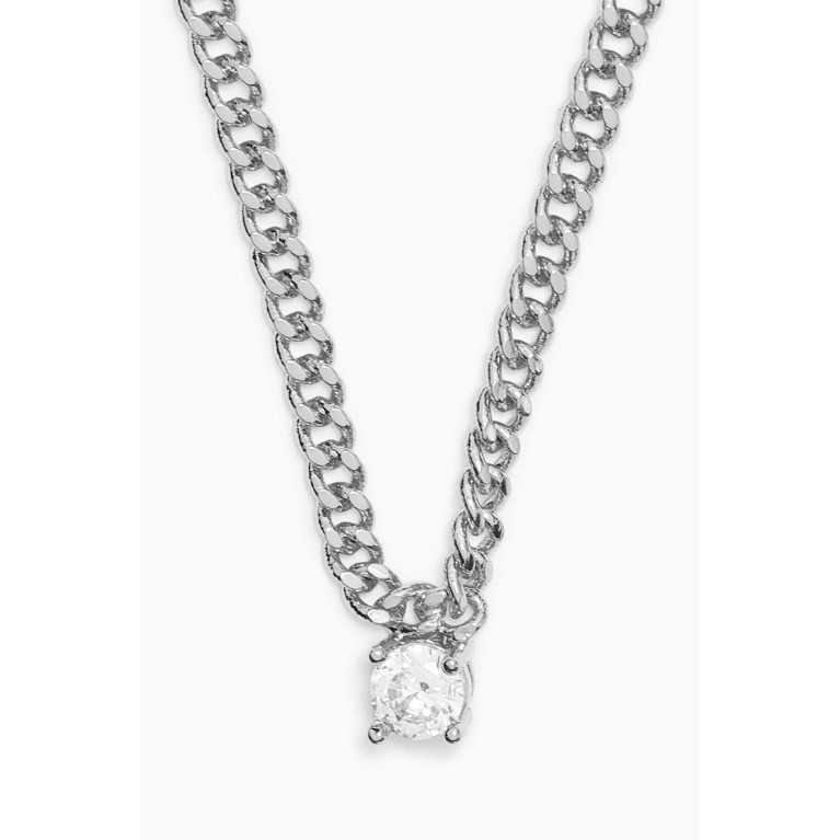 Luv Aj - Bardot Stud Charm Necklace in Silver-plated Brass