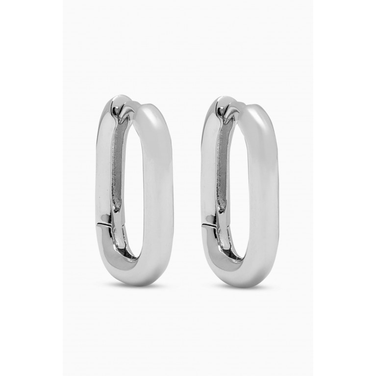 Luv Aj - Chain Link Huggie Earrings in Sterling Silver