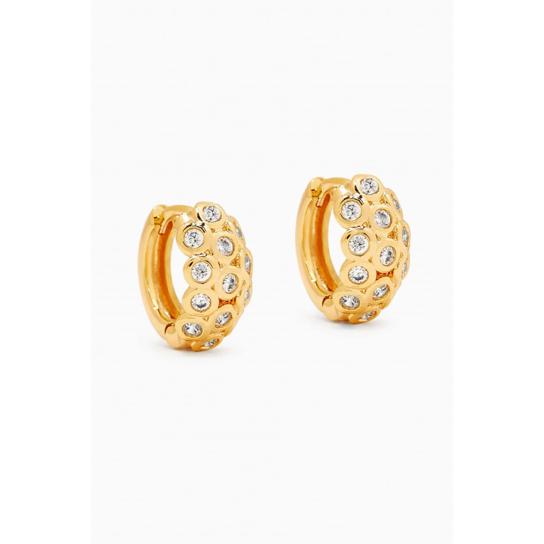 Luv Aj - Sienna Stone Hoop Earrings in Gold-plated Brass