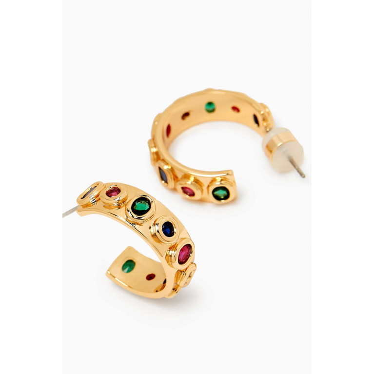Luv Aj - The Royale Stone Hoops in Gold-plated Brass