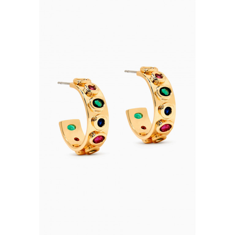 Luv Aj - The Royale Stone Hoops in Gold-plated Brass