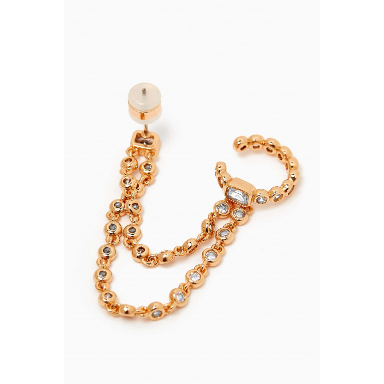 Luv Aj - Chloe Chain Single Ear Cuff Set in Gold-plated Brass