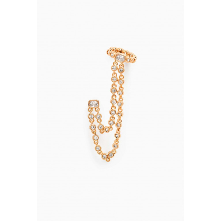 Luv Aj - Chloe Chain Single Ear Cuff Set in Gold-plated Brass