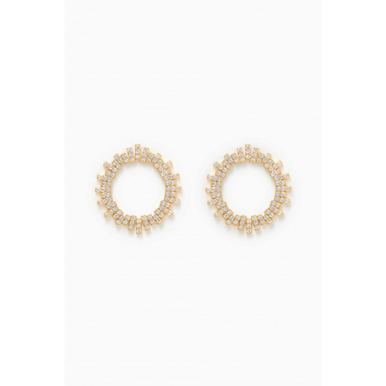 Luv Aj - The Pavé Ray Stud Earrings in Gold-plated Brass