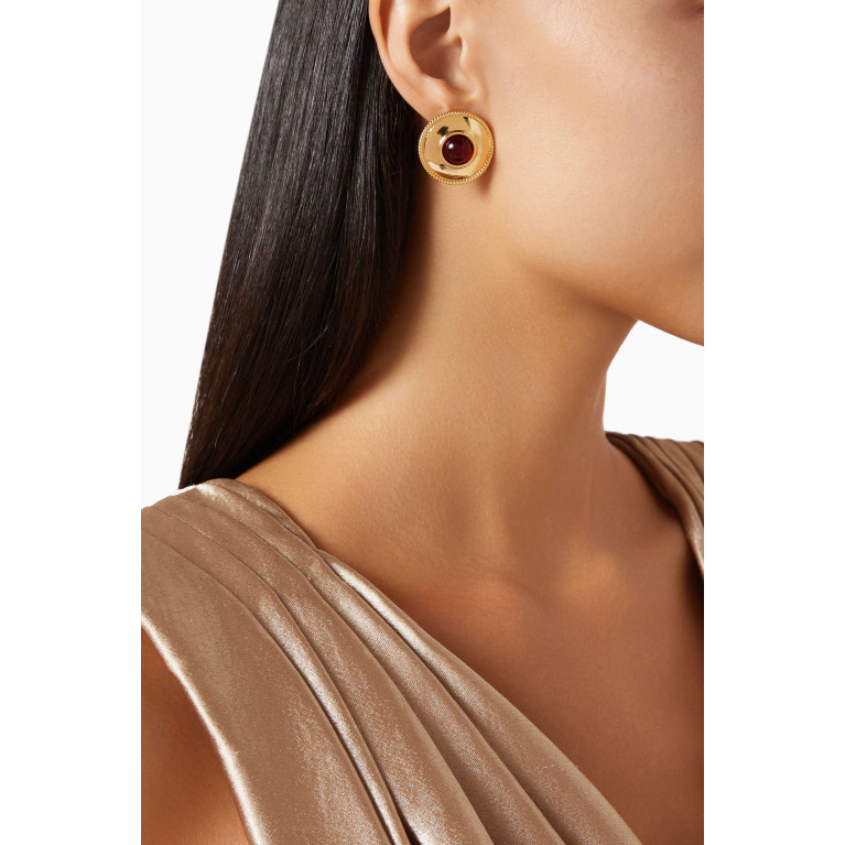 Luv Aj - The Shiraz Stud Earrings in Gold-plated Brass