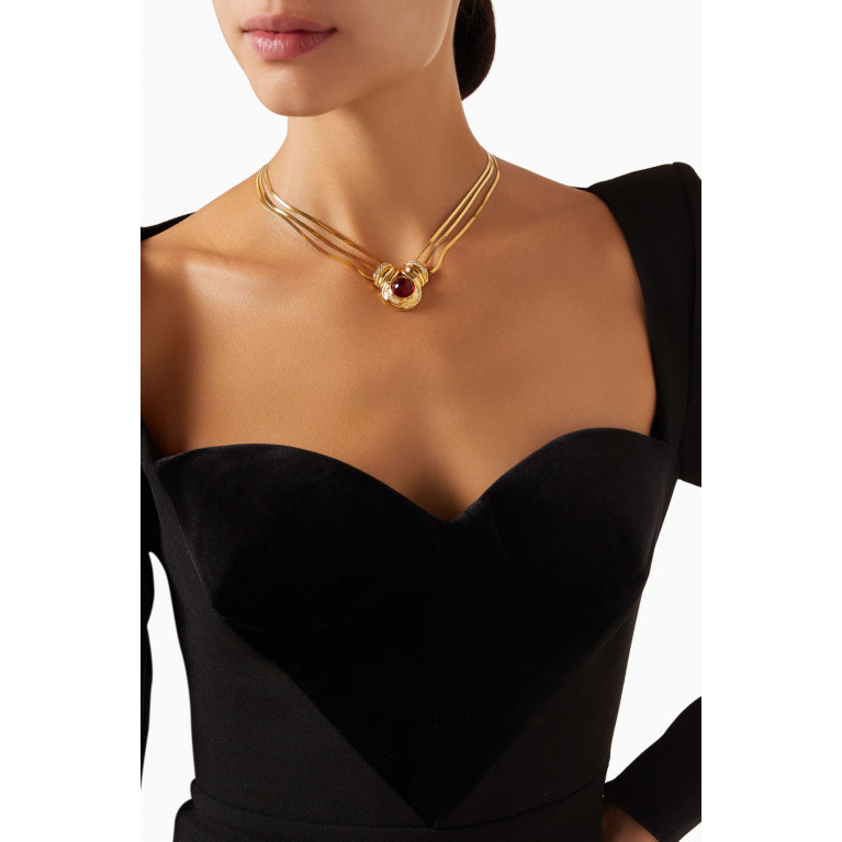 Luv Aj - The Shiraz Pendant Necklace in Gold-plated Brass