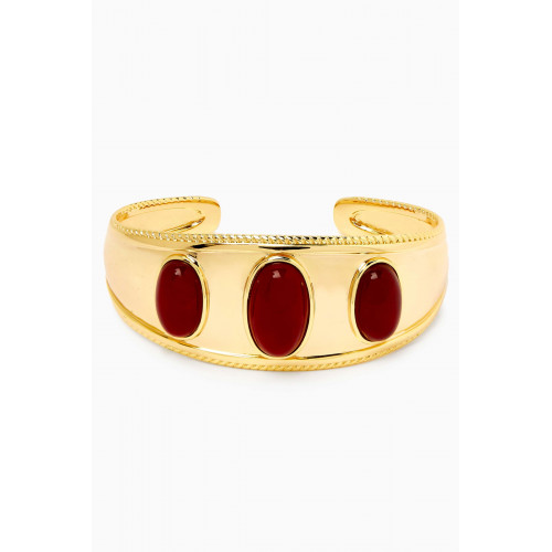 Luv Aj - The Shiraz Open Bangle in Gold-plated Brass