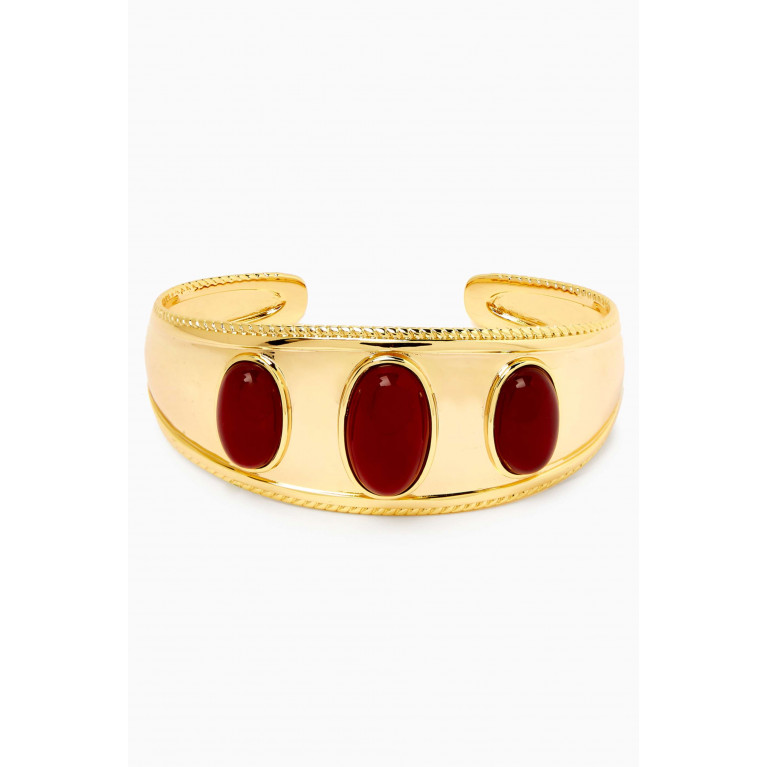 Luv Aj - The Shiraz Open Bangle in Gold-plated Brass