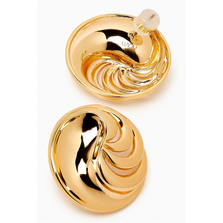 Luv Aj - The Leila Stud Earrings in Gold-plated Brass