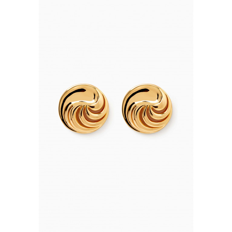 Luv Aj - The Leila Stud Earrings in Gold-plated Brass