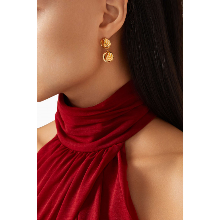 Luv Aj - The Leila Drop Earrings in Gold-plated Brass