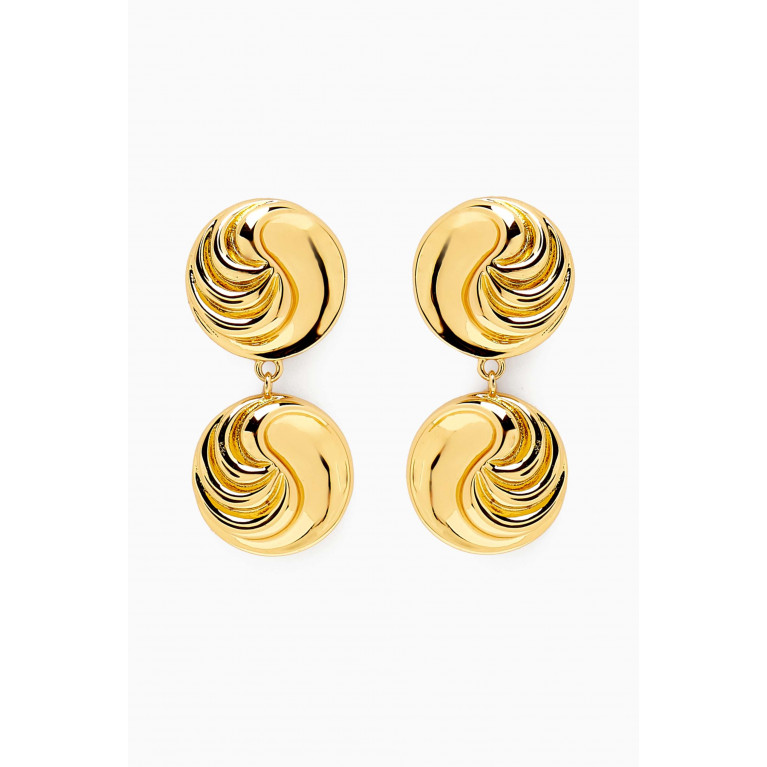 Luv Aj - The Leila Drop Earrings in Gold-plated Brass