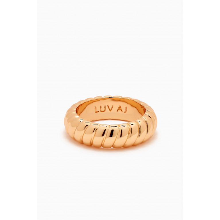Luv Aj - Ridged Marbella Ring in Gold-plated Brass