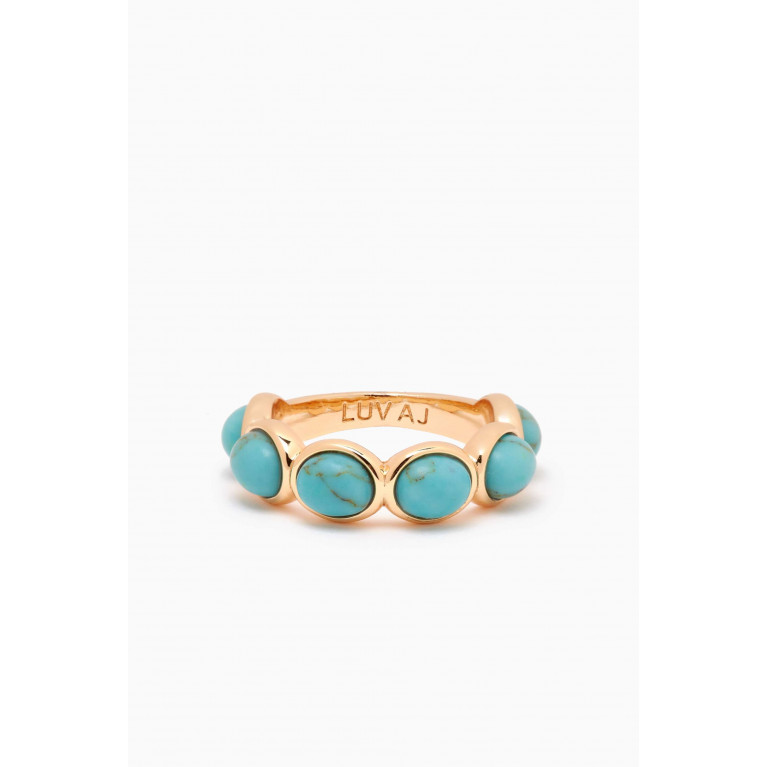 Luv Aj - Turquoise Stone Ring in Gold-plated Brass