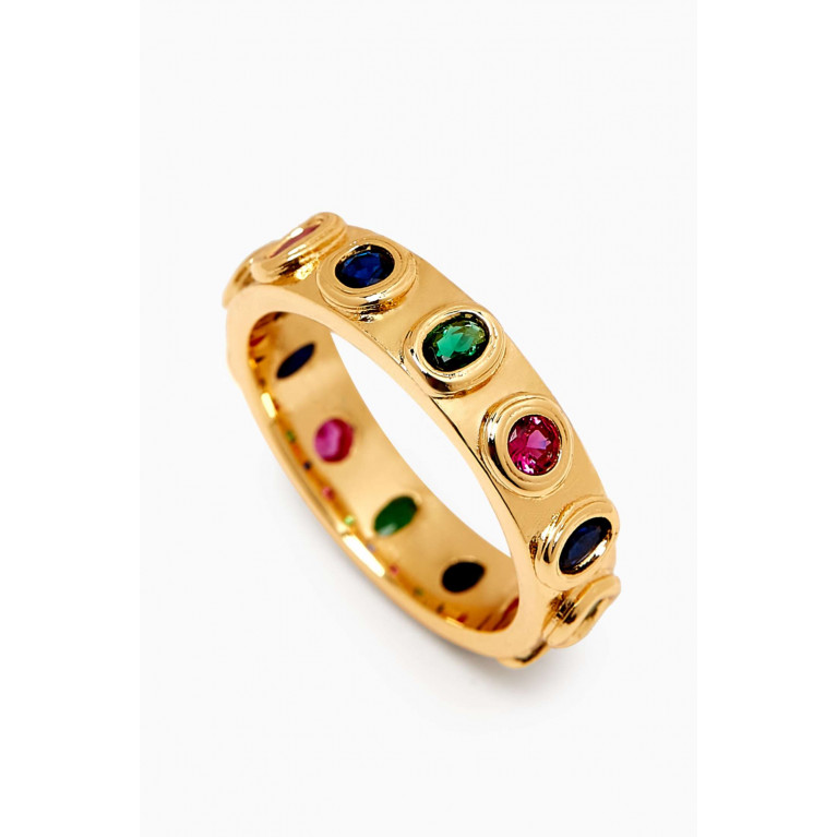 Luv Aj - Royale Stone Band Ring in Gold-plated Brass