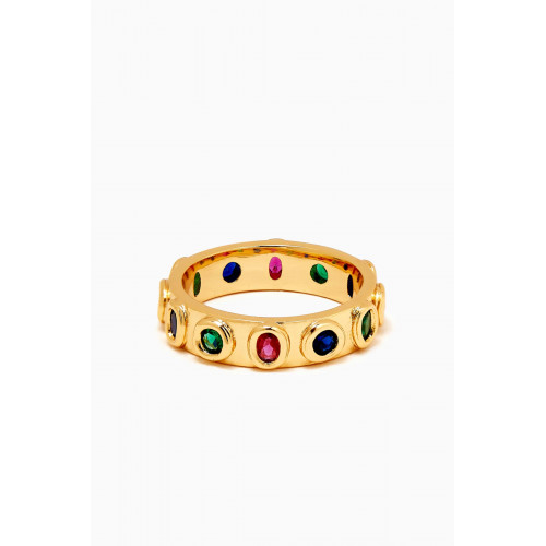 Luv Aj - Royale Stone Band Ring in Gold-plated Brass