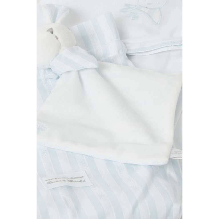 Tartine et Chocolat - Embroidered Sleepsuit Set in Cotton Blue