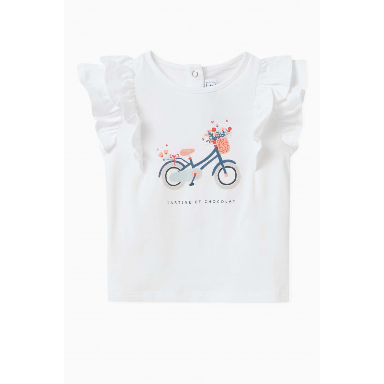 Tartine et Chocolat - Bike-print T-shirt in Cotton